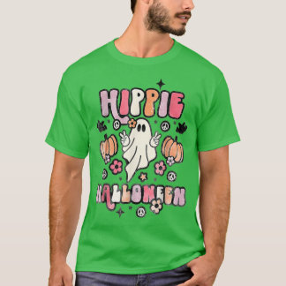 Hippie Halloween Ghost 60s 70s Costume Groovy Spoo T-Shirt