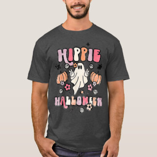 Hippie Halloween Ghost 60s 70s Costume Groovy Spoo T-Shirt