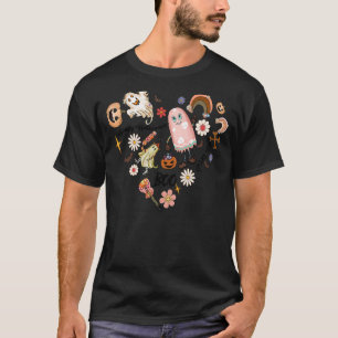 Hippie Halloween Ghost 60s 70s Costume Groovy Spoo T-Shirt