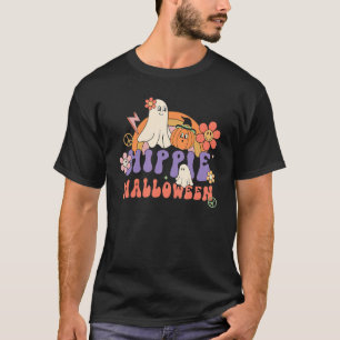 Hippie Halloween Ghost Costume Groovy Spooky Seaso T-Shirt