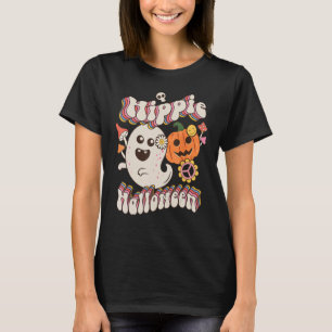 Hippie Halloween Ghost Outfit Costume Retro Groovy T-Shirt