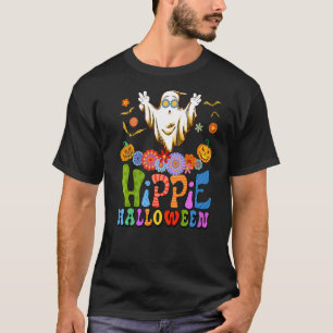 Hippie Halloween Ghost Tie Dye Hippie Costume Hall T-Shirt