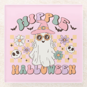 Hippie Halloween Glass Coaster