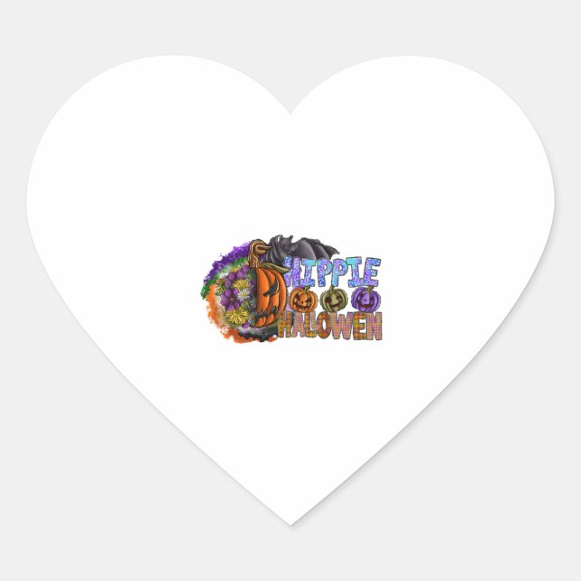 Hippie Halloween   Heart Sticker (Front)
