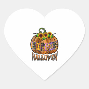 Hippie Halloween Heart Sticker