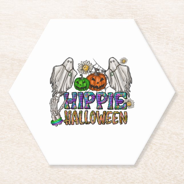 Hippie Halloween  Paper Coaster (Front)