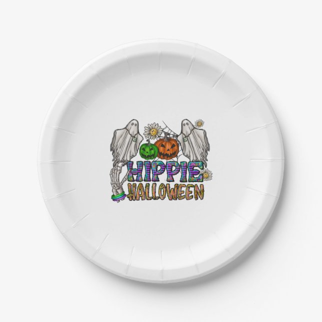 Hippie Halloween  Paper Plate (Front)