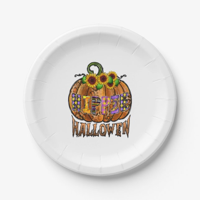 Hippie Halloween Paper Plate (Front)