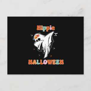 Hippie halloween postcard
