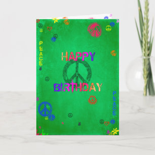 Hippie Happy Birthday Card