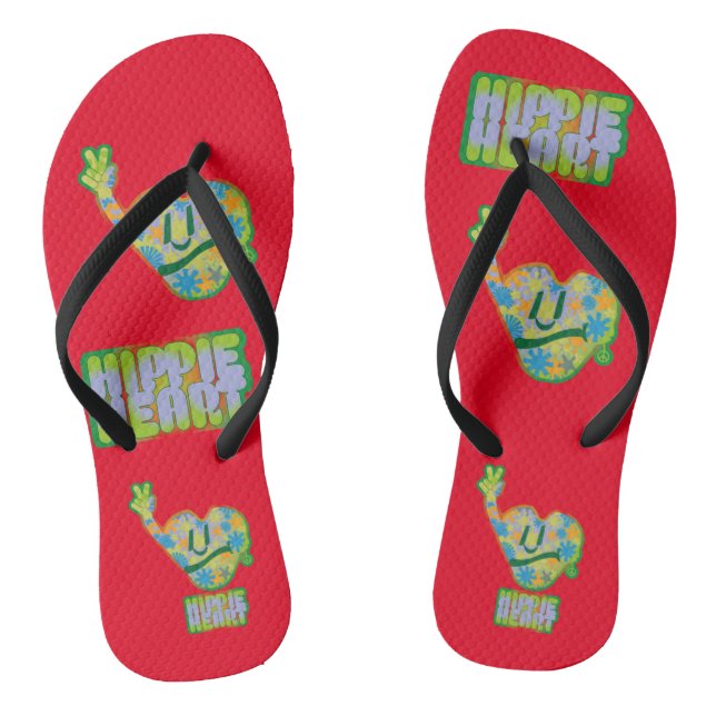 Hippie Heart ICON 2024 BY MASANSER Flip Flops (Footbed)