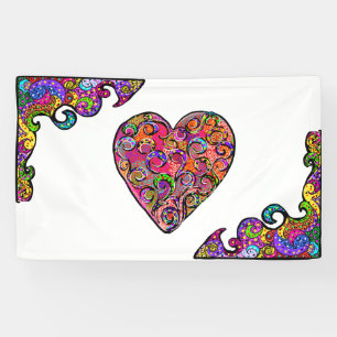 HIPPIE HEARTS DESIGN BANNER