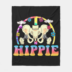 Hippie Hip Replacement Joint Surgery Funny Fleece Blanket
