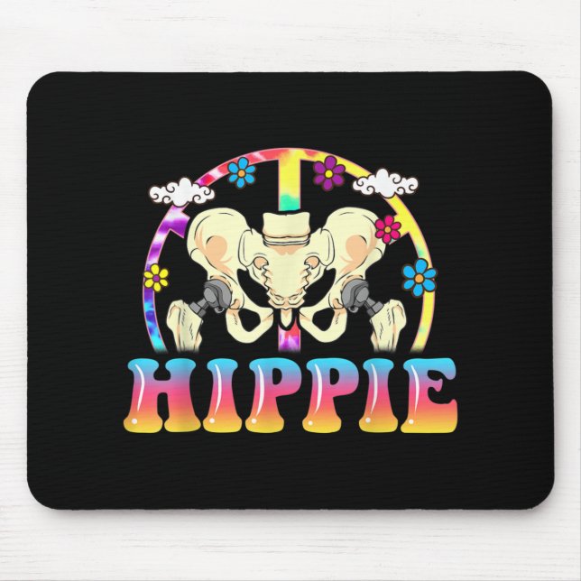 Hippie Hip Replacement Joint Surgery Funny Mouse Mat (Front)