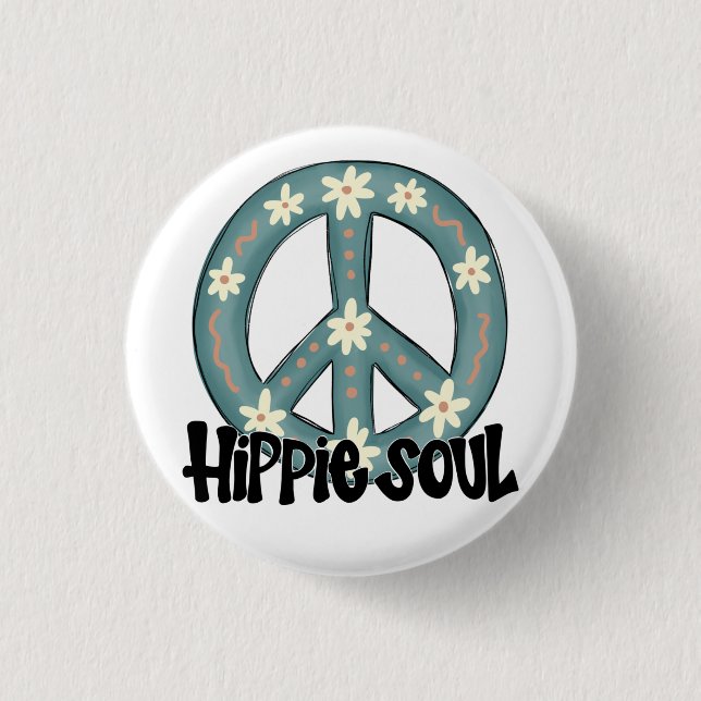 Hippie Hippy Soul Peace Sign 3 Cm Round Badge (Front)