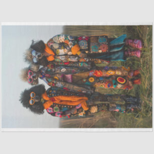 Hippie Hipster Standard Poodle Sisters Decoupage Tissue Paper