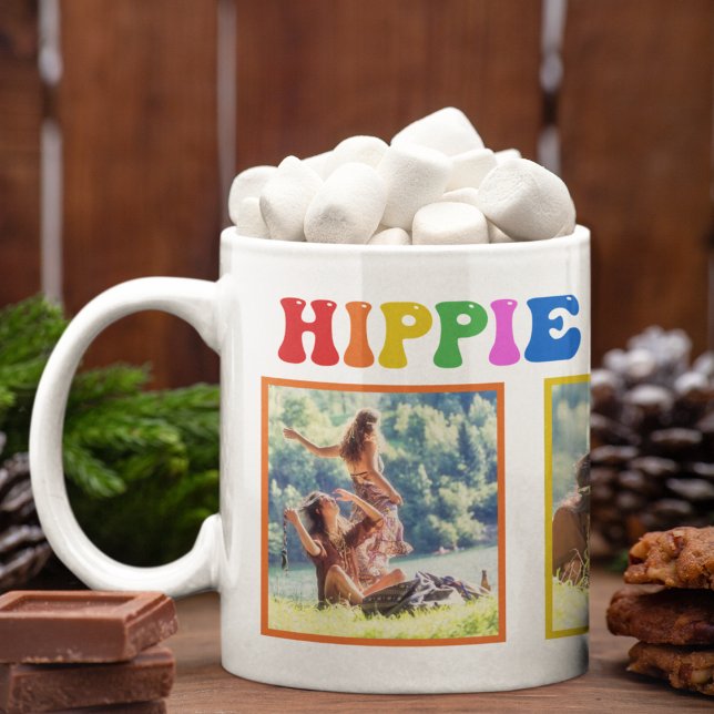 Hippie Holidays Colourful Rainbow Retro 70s Photo Coffee Mug (Creator Uploaded)