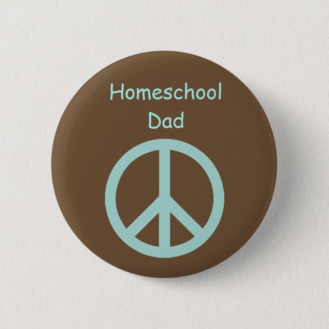 Hippie Homeschool Dad Peace Sign 6 Cm Round Badge (Front)