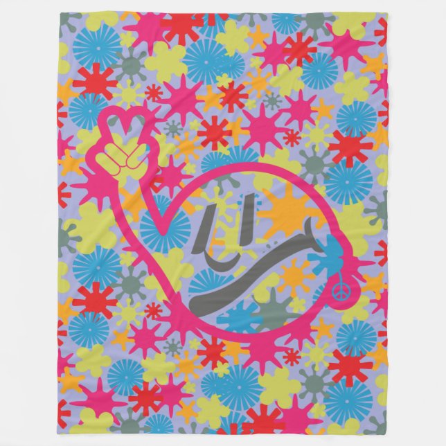 HIPPIE ICON BY MASANSER FLEECE BLANKET (Front)