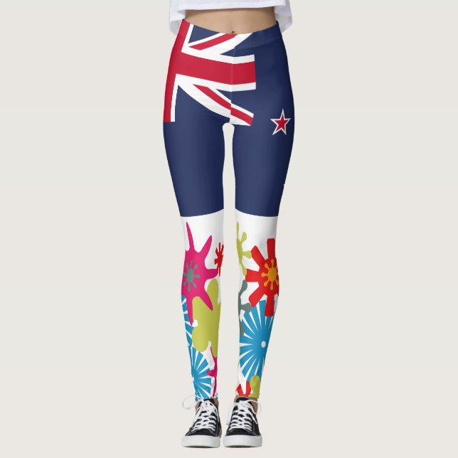 HIPPIE ICON BY MASANSER NEW ZEALAND PIxELAT Leggings (Front)