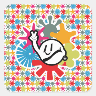 HIPPIE ICON lines ver 2023 BY MASANSER Square Sticker
