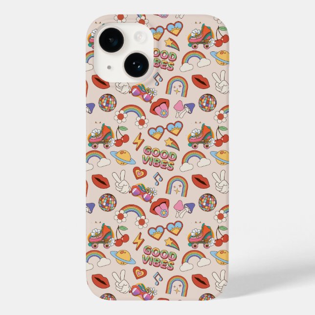 Hippie Icons Pattern Case-Mate iPhone Case (Back)