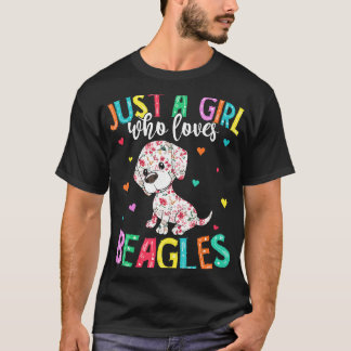 Hippie Just A Girl Who Loves Beagles Vintage T-Shirt