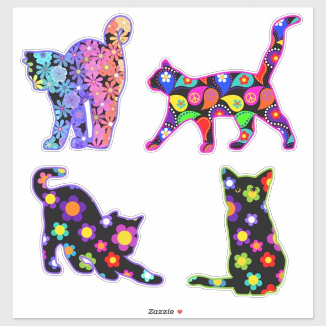 Hippie Kitties Cute (Sheet)