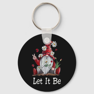 Hippie Let It Be Gnome Key Ring