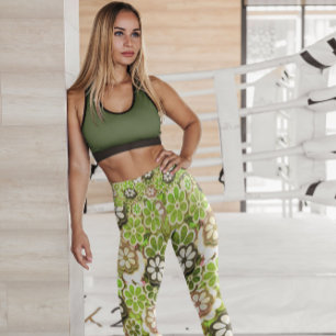Hippie Lime Floating Floral Patterned   Leggings