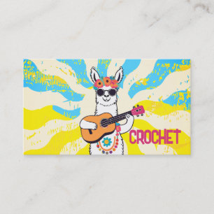 Hippie llama knitting crochet handspun yarn business card