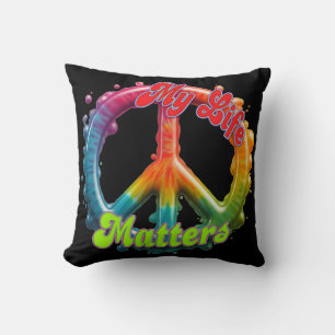 Hippie Love Peace Life Matters Custom Cushion