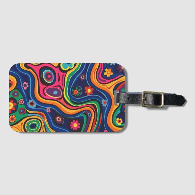 Hippie Luggage Tag (Front Horizontal)