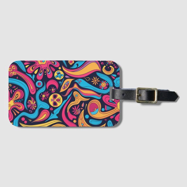 Hippie Luggage Tag (Front Horizontal)