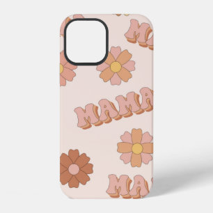 Hippie mama seamless pattern. Groovy background. M iPhone 12 Case