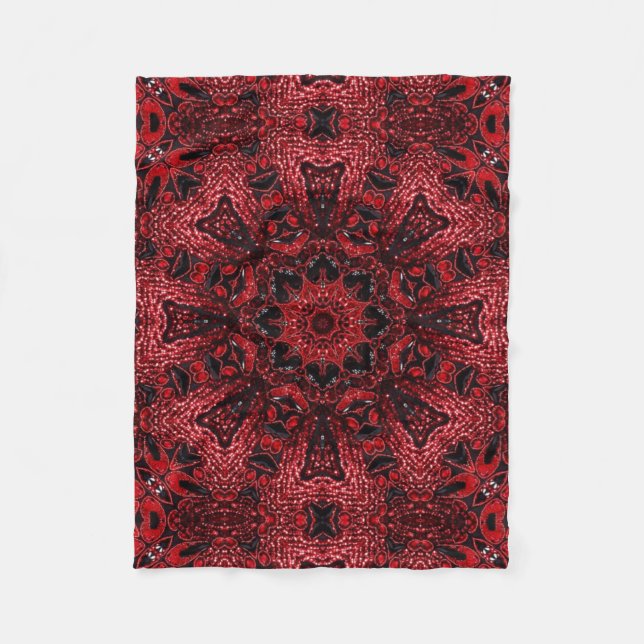 hippie moroccan maroon wine burgundy bohemian fleece blanket (Front)