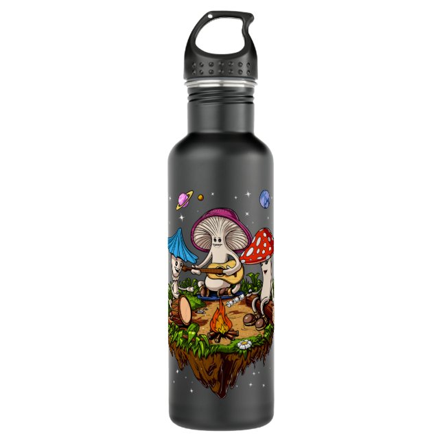 Hippie Mushrooms Camping Psychedelic Forest Fungi  710 Ml Water Bottle (Front)