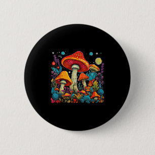 Hippie Mushrooms Psychedelic Forest Fungi Festival 6 Cm Round Badge