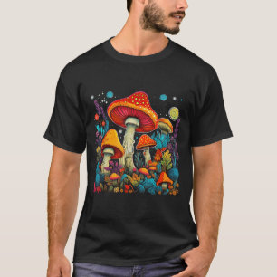 Hippie Mushrooms Psychedelic Forest Fungi Festival T-Shirt