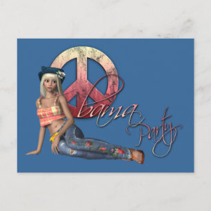 Hippie Obama Party Invitation Postcard