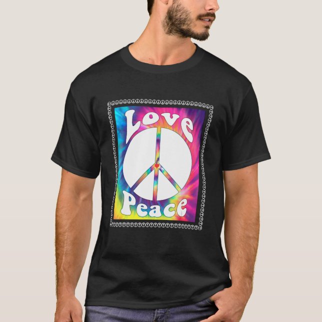 Hippie Peace Free Spirit Hippy Hipie Groovy Flower T-Shirt (Front)