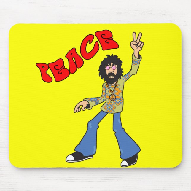Hippie Peace Mouse Mat (Front)