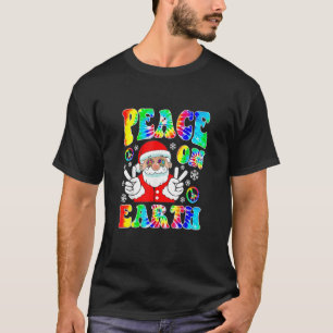Hippie Peace On Earth Boho Christmas Santa Claus P T-Shirt