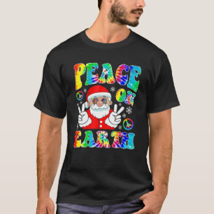 Hippie Peace On Earth Boho Christmas Santa Claus P T-Shirt