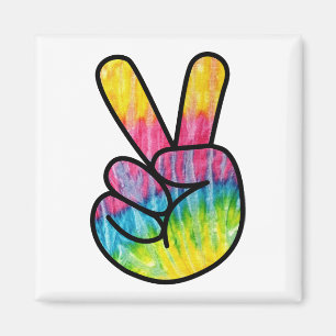 Hippie Peace Sign Button Magnet