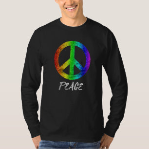 Hippie Peace Sign Colourful Peace Symbol Freedom T-Shirt