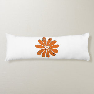 Hippie Peace Sign Flower Orange Distressed Look Body Cushion