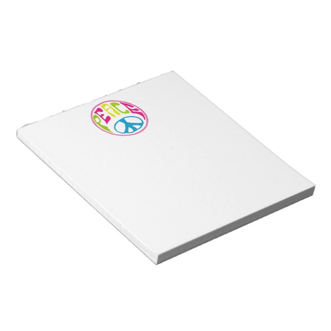 Hippie Peace Sign Notepad (Angled)
