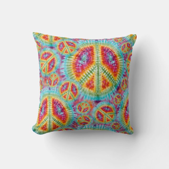 Hippie Peace Sign Pillow (Front)