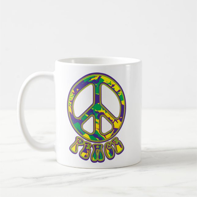 Hippie Peace Symbol Coffee Mug (Left)